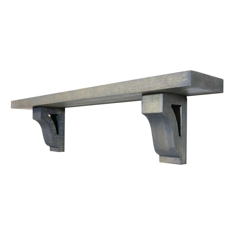 Rayne Shelves/W Corbels, 6" H x 52" W x 4.5" D, Gray