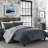 Portage Lewis Eddie Bauer Navy Cotton Reversible Comforter Set-56432638-22994633