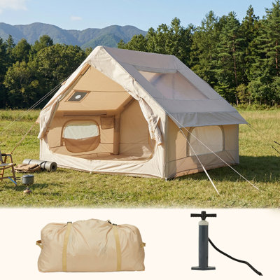 Spacious & Waterproof Inflatable Camping Tent – Family Outdoor Shelter for 6 – Quick Setup, Durable Oxford Fabric, Portable for Hiking & Camping – Size: 6 Square