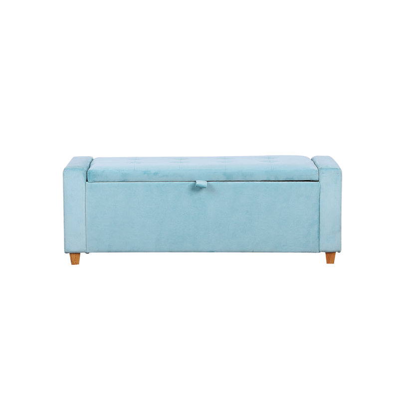 Aguilar Upholstered Storage Bench, Blue