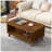 Rectangular Wood Coffee Table for Living Room, 41.5-Inch with Solid Pine Legs and Open Storage Shelf, Easy Assembly-118494878