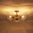 Aurellia 3 - Light White Globe Ribbed Glass Semi Flush Mount Ceiling Light-28004634