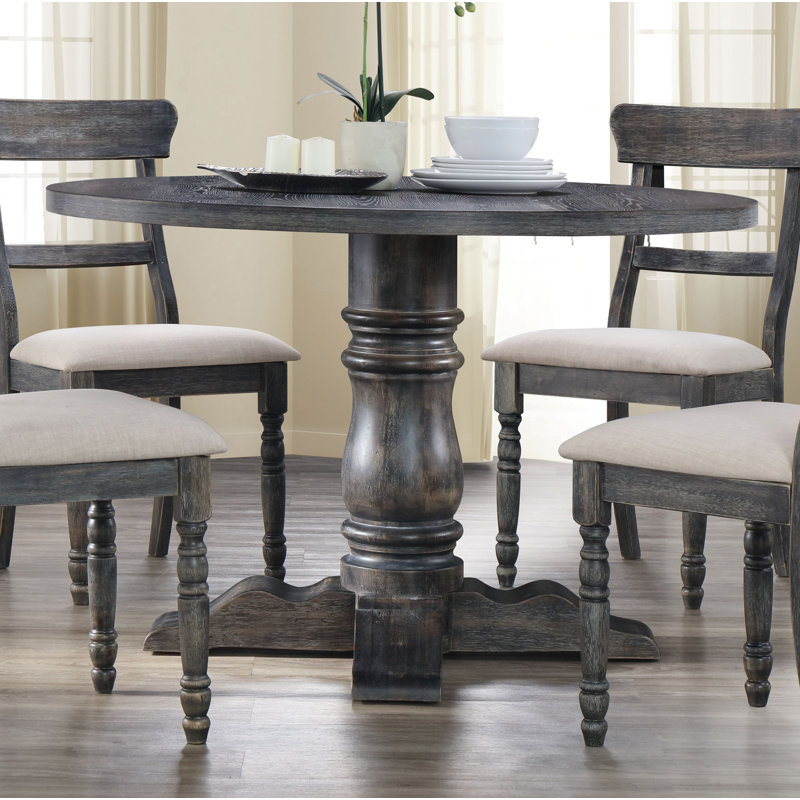 Rocio Round Dining Table in Weathered Gray