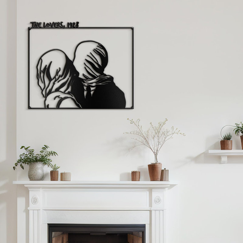 Décoration murale en métal, H 30 po x l 30 po x P 0,05 po, Noir