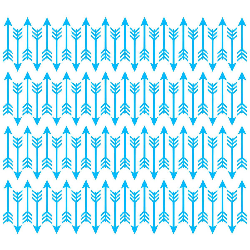 Décalcomanie murale flèches, H 2 po x l 10 po x P 0,8 po, Bleu ciel