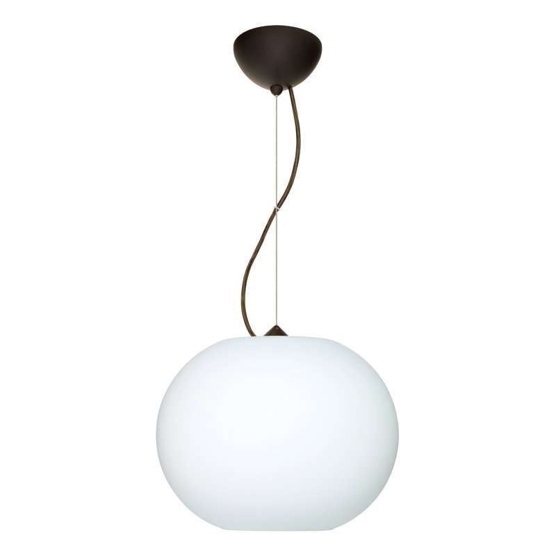 Jordo 1 - Light Single Pendant, Opal Matte, Incandescent, Bronze