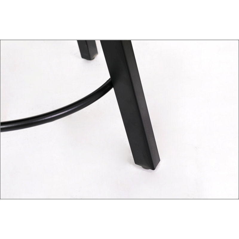 Counter Height Bar Stools With Backs And Metal Legs, Black