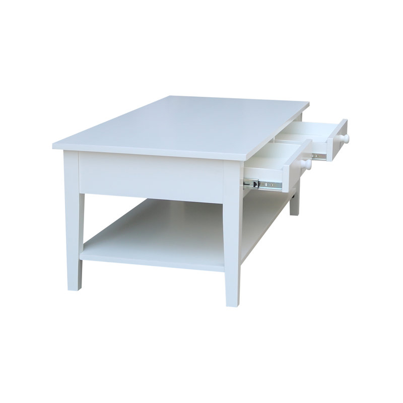 Tillar Solid Wood Coffee Table, White