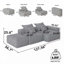 Canapé modulaire modulaire avec 6 coussins, aucun assemblage requis-1664426942