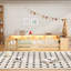 Lit en bois avec tête de lit en forme de maison, rangement, DEL, USB et prises de courant-1559150121