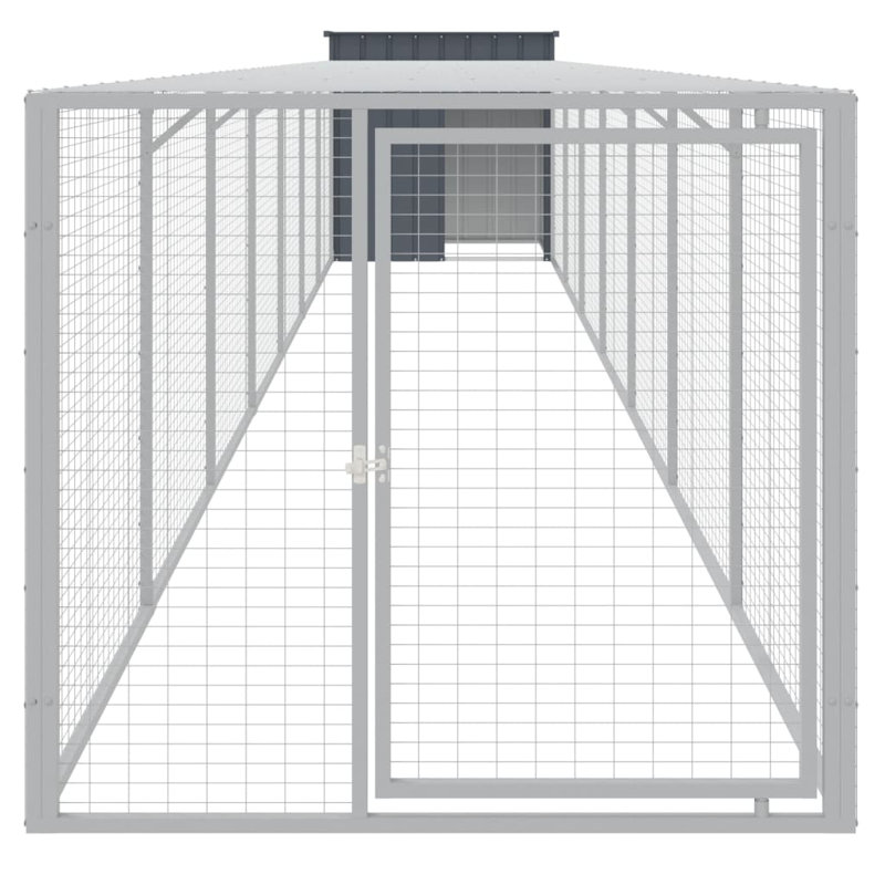 Poulailler avec grillage Ebelina, Gris anthracite, H 43,3 po x l 43,3 po x P 320,1 po