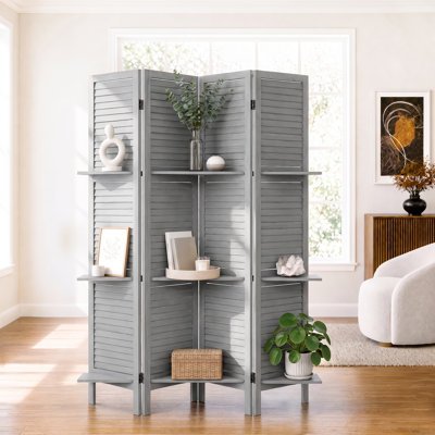 Double-Side Room Divider with Shelves for Room Separation