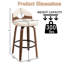 Leona Wooden Faux Leather Stools-596704512-596704515