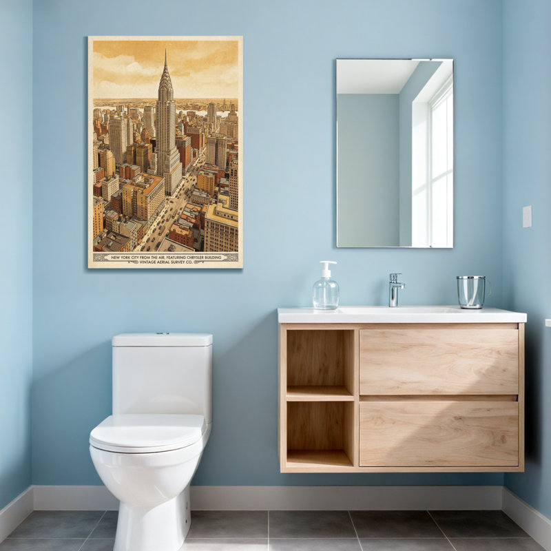 «Scenic & Cityscapes New York City Skyline», reproduction d'art rétro, H 36 po x l 24 po