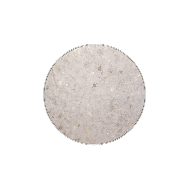Tapis beige lavable à la machine, Rond 3 pi