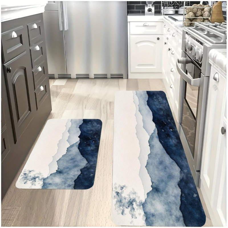 Ensemble de 2 tapis de cuisine antidérapants pour le salon et la cuisine, style asiatique