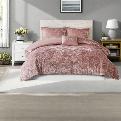Ensembles de literie pour couette en velours luxueux, confort rosé en polyester pour la maison