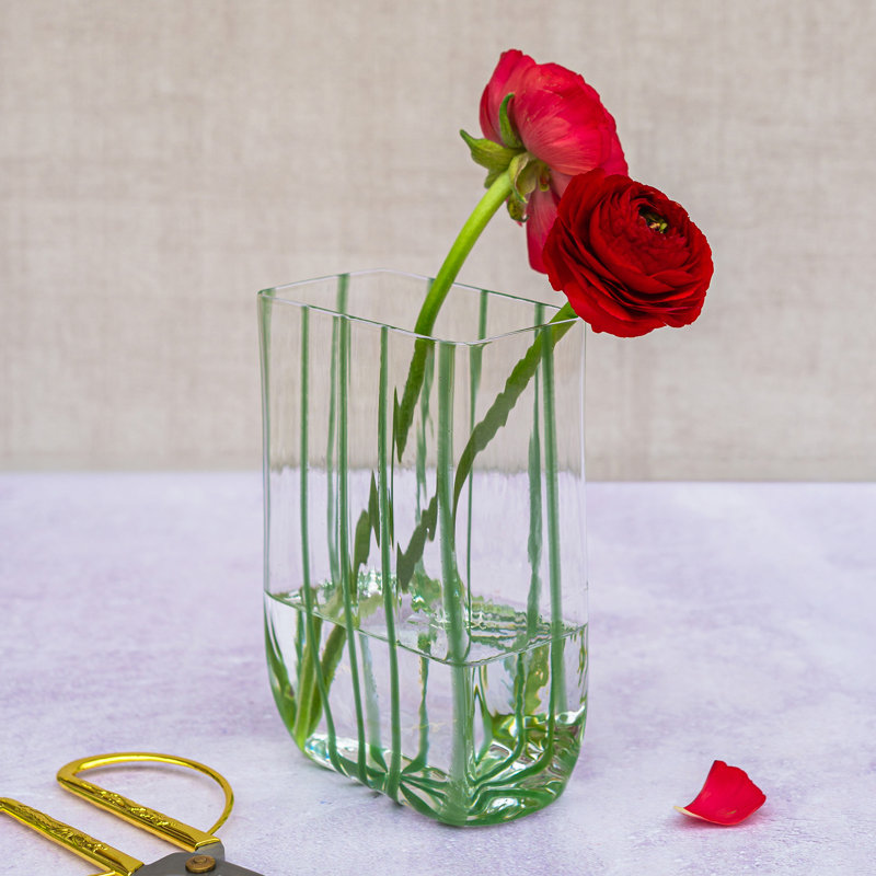 Vase rectangulaire rayé Nuovo, Vert