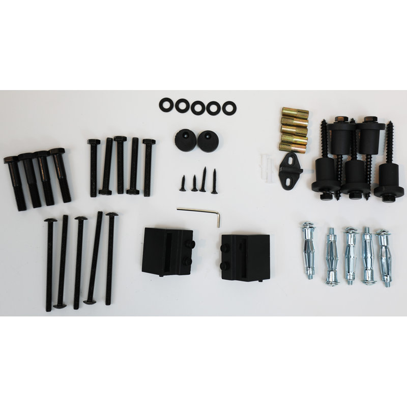 Neace Black Steel Single Door Barn Door Hardware Kit Standard Double