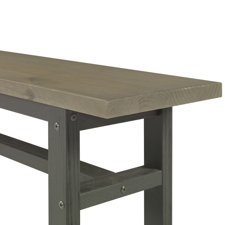 6 - Person Pine Solid Wood Solid Wood Top Trestle Dining Set