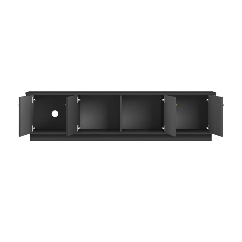 Vesper Unfinished TV Stand for TVs up to 55", Black/Gold