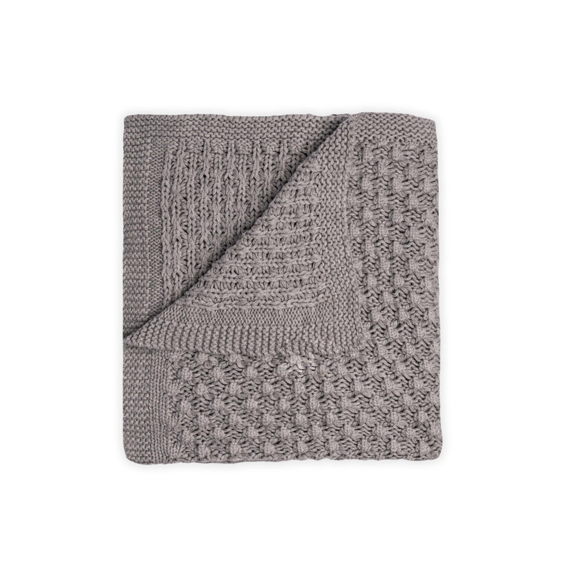 Jeté en coton Cortinas, Gris clair