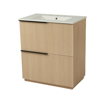 Meuble-lavabo pratique de 30 po avec comptoir en céramique