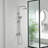 10 Inch Exposed Pipe Shower System With Hand Shower Single Handle Shower Faucet Set Brass Shower Trim Kit With Slide Bar-122445080