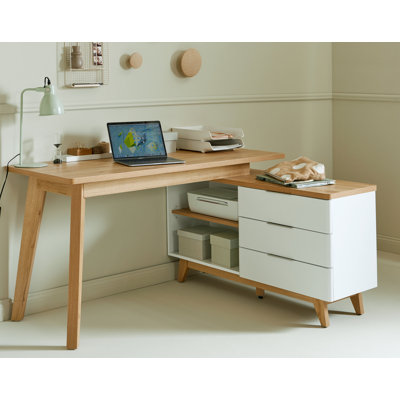 Bureau modulaire en forme de L
