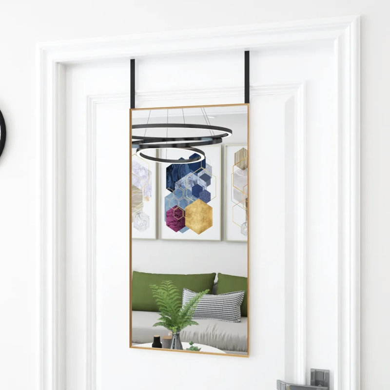 Jerl Flat Full Length Mirror, 80cm H x 40cm W, Gold