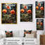 "Fleurs de zinnias orange et vertes"-349626741-349626743