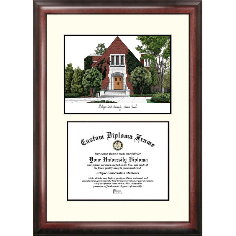 NCAA Scholar Diploma Picture Frame, Michigan State Spartans, H 95 cm x l 18 cm x P 2 cm