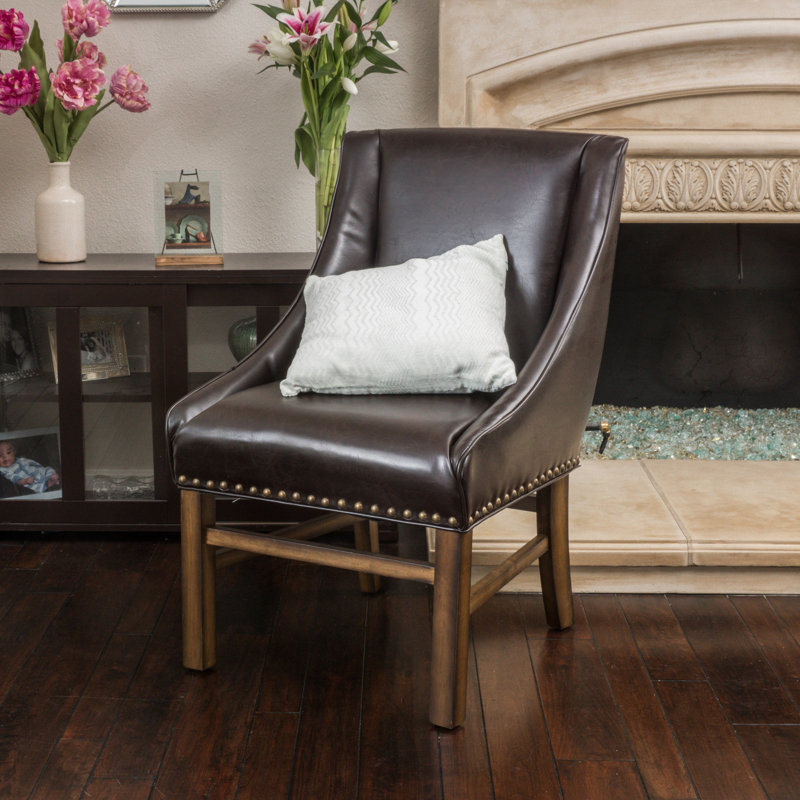 Wokingham 20'' H Fabric Upholstered Side Chair, Brown, 1