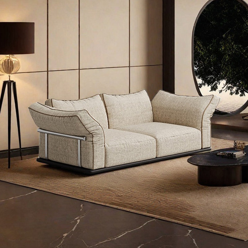 Canapé à pétales flottant en tissu antique, H 34,64 po x l 85,82 po x P 37,79 po