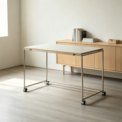Modern Minimalist Mobile Rectangular Desk