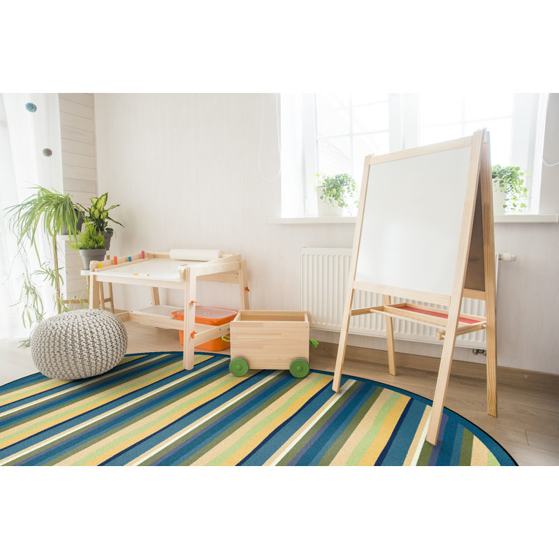 Just for Kids Yipes Stripes Area Rug, Rectangle 5'4" x 7'8"