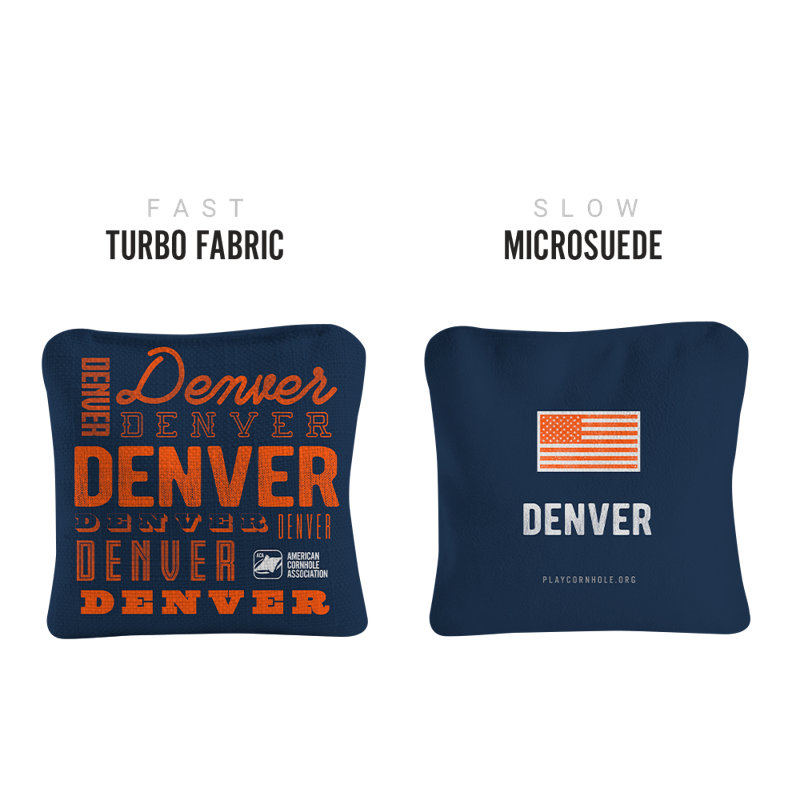 Denver Football Vintage Gameday Synergy Pro Cornhole Sacs, Marine