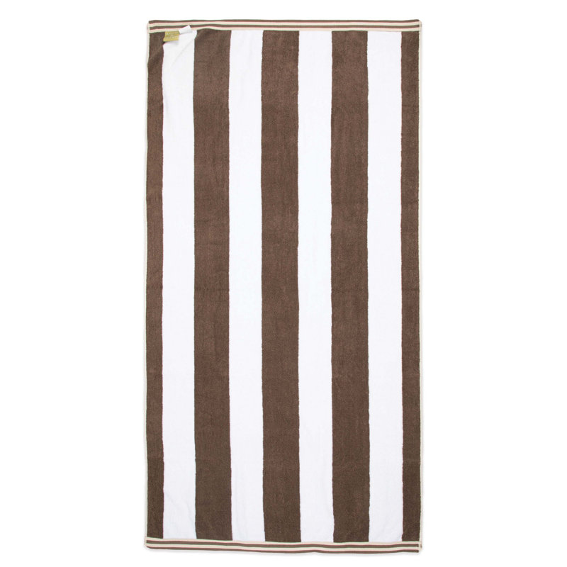 Serviette de plage réversible 100% coton Aston & Arden 30 x 70, Brun / Beige