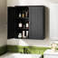 Armoire murale moderne en bois - Rangement pour médicaments résistant à l'eau pour la salle de bain et la cuisine-1766392975