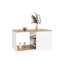 Table basse rectangulaire de 16,69 po de hauteur - 30,77 po de largeur, chêne naturel blanc, chêne qui économise de l'espace x 16,69 po, moderne, fonctionnelle