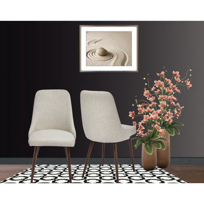 2 Beige Dining Chair , Modern - High Back Design And Metal Legs For Style Mid-century Soft Upholstery A Look