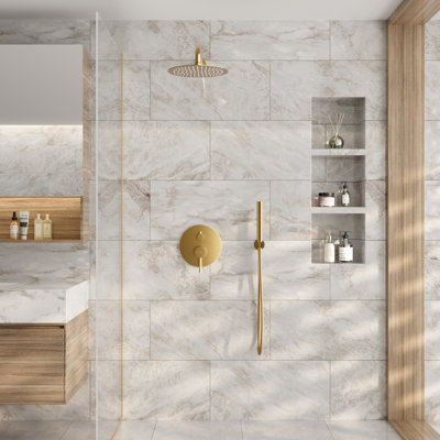 Wall Mounted Pressure Balanced Rainfall Complete Shower System with Rough-in Valve