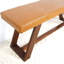 Banc en cuir véritable Marley brun clair