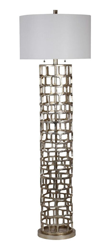 Edison 64'' Traditional Floor Lamp, Silver