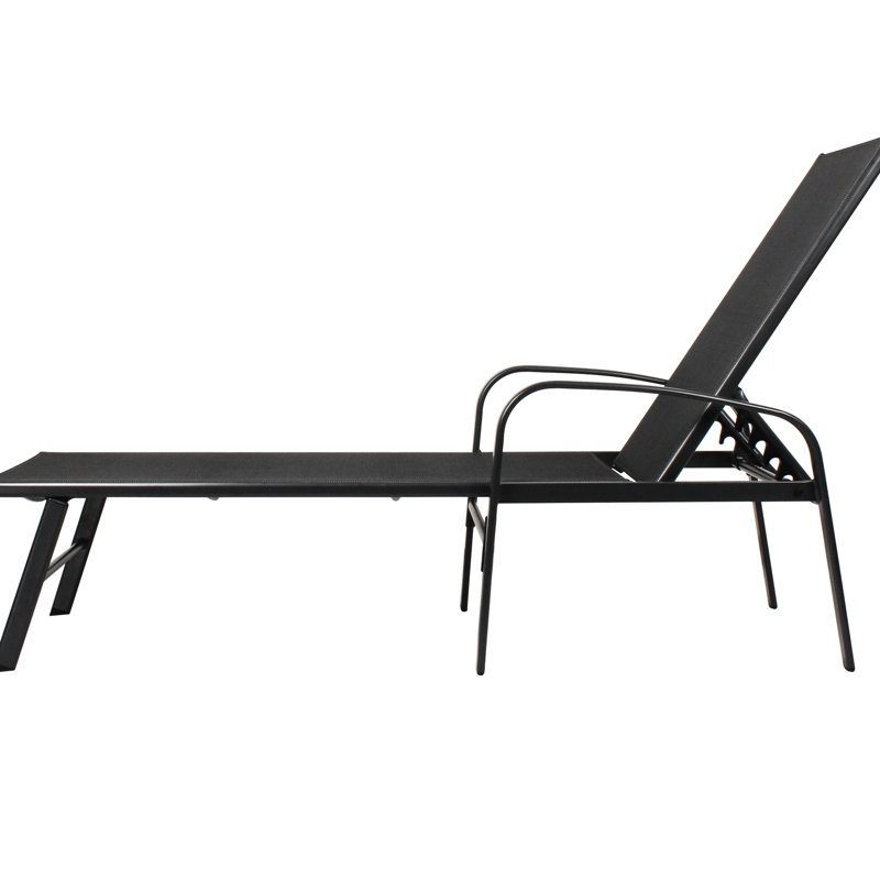 Fauteuil inclinable pour la piscine en gris - construction en acier, revêtement rouille, coussin moelleux, dossier réglable en acier pour l'extérieur, finition rouille, tissu respirant, positions lombaires