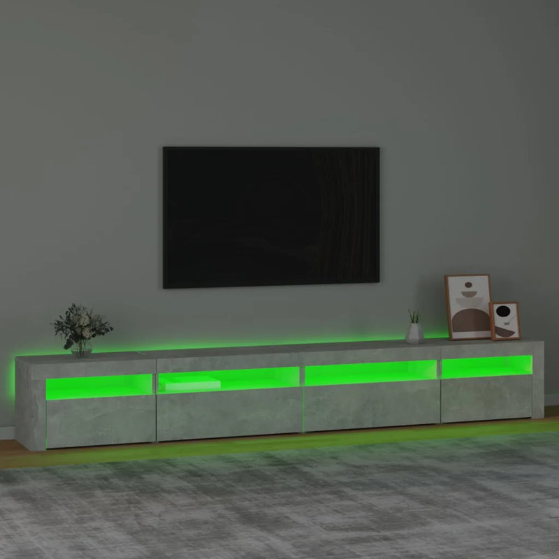 Aneeya Unfinished TV Stand for TVs up to 50", 270cm, Concrete Grey