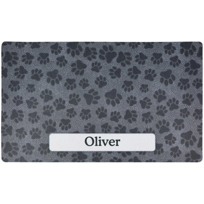 Personalized Pet Bowl Placemat, Feeding Mat For Dog & Cat - Absorbent Material & Waterproof Backing