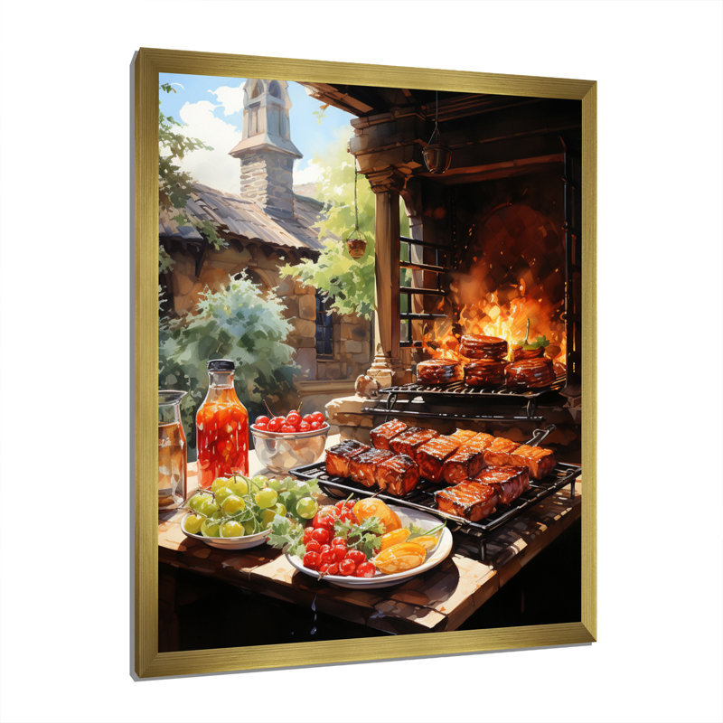 Barbecue Chesterstole, H 32 po x l 24 po x P 1 po, Encadrement doré