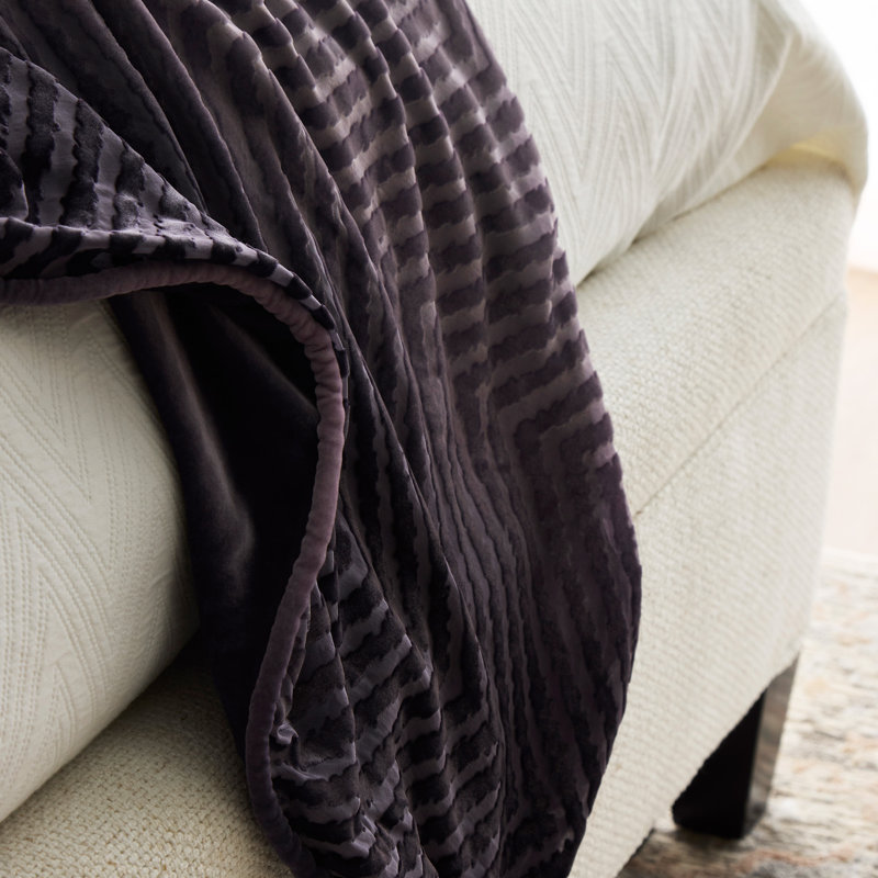 Chevron Throw, 92" L x 52" W, Aubergine