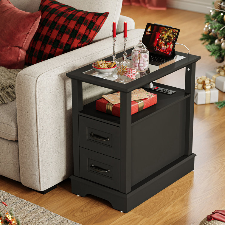 Mabe End Table With Charging Station&USB Port